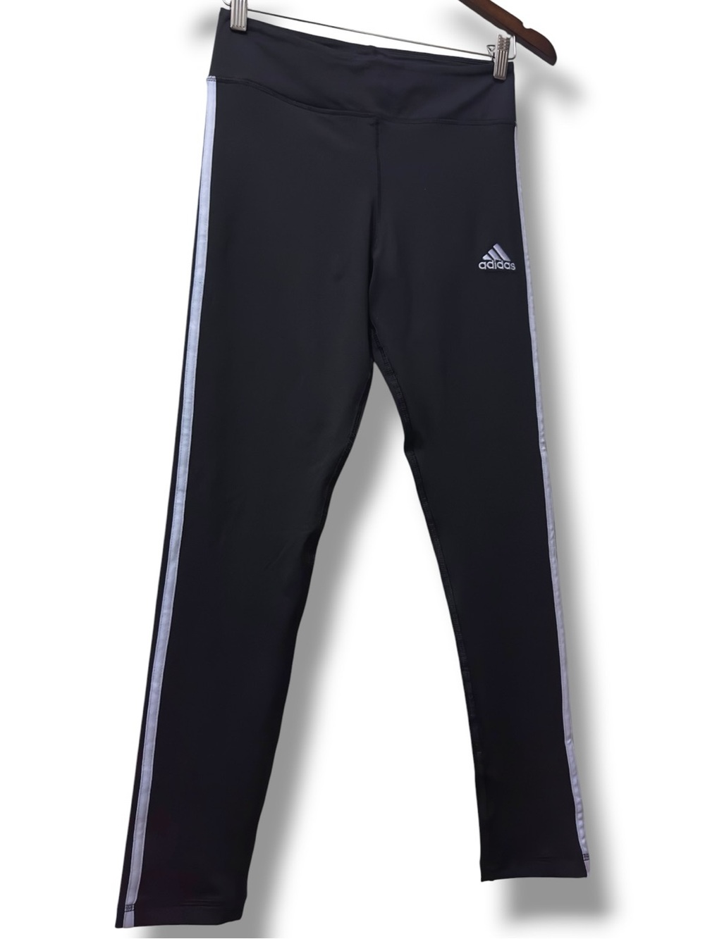 Adidas | Bundle Set: Neon Yellow Cropped Mesh Tee & Black 3-Stripe Leggings (L) - Picture 12 of 16